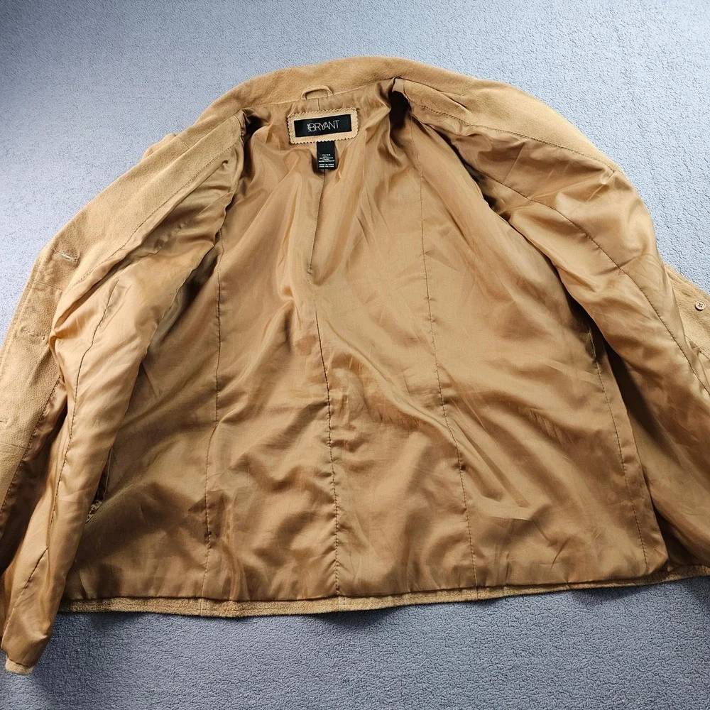 Lane Bryant Leather Jacket Womens 18/20 Brown Outer Shell Notch Lapel Button-Up - Picture 11 of 14